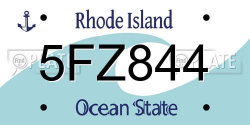 5FZ844 Rhode Island License Plate
