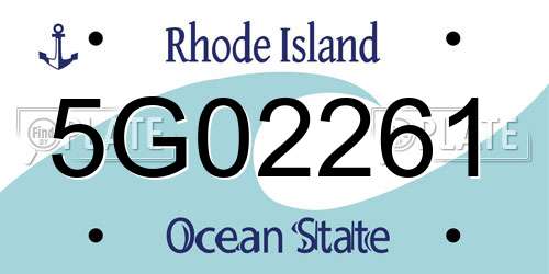 5G02261 Rhode Island License Plate