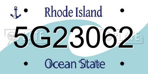 5G23062 Rhode Island License Plate