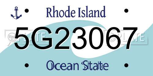 5G23067 Rhode Island License Plate