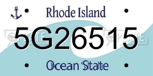 5G26515 Rhode Island License Plate