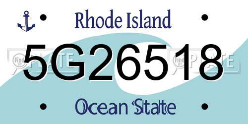 5G26518 Rhode Island License Plate