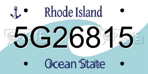 5G26815 Rhode Island License Plate