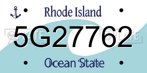 5G27762 Rhode Island License Plate