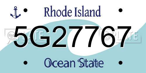 5G27767 Rhode Island License Plate