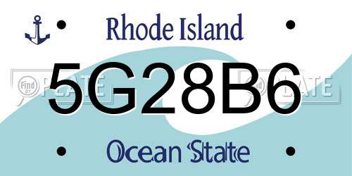 5G28B6 Rhode Island License Plate