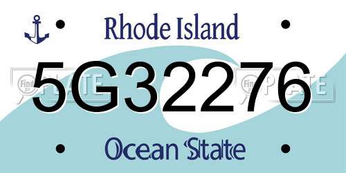 5G32276 Rhode Island License Plate