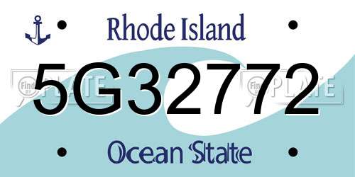 5G32772 Rhode Island License Plate
