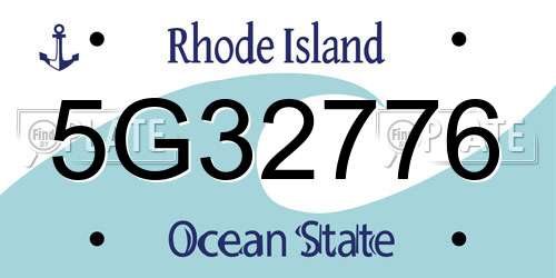 5G32776 Rhode Island License Plate