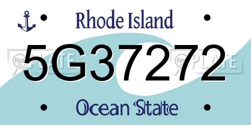 5G37272 Rhode Island License Plate