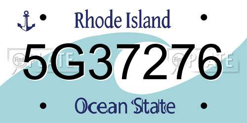5G37276 Rhode Island License Plate