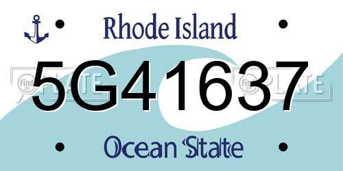 5G41637 Rhode Island License Plate