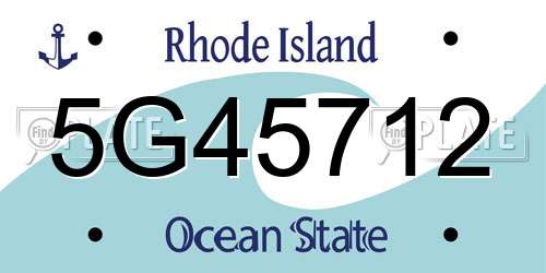 5G45712 Rhode Island License Plate