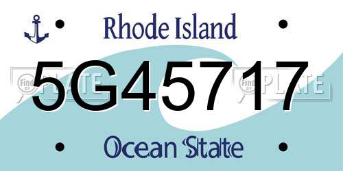 5G45717 Rhode Island License Plate