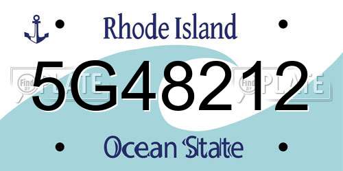 5G48212 Rhode Island License Plate