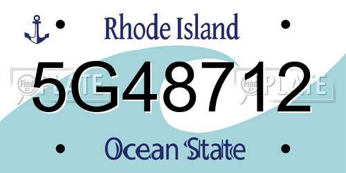 5G48712 Rhode Island License Plate