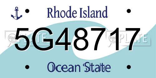 5G48717 Rhode Island License Plate