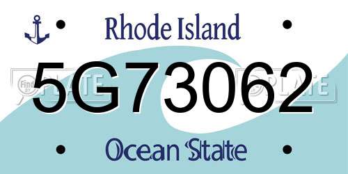 5G73062 Rhode Island License Plate