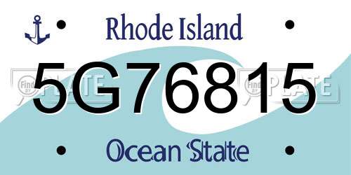 5G76815 Rhode Island License Plate