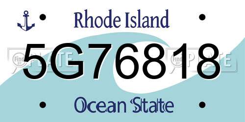 5G76818 Rhode Island License Plate