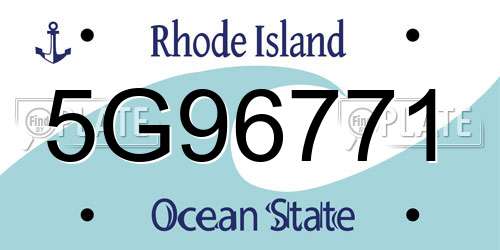 5G96771 Rhode Island License Plate