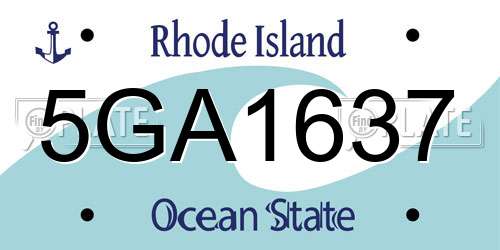 5GA1637 Rhode Island License Plate