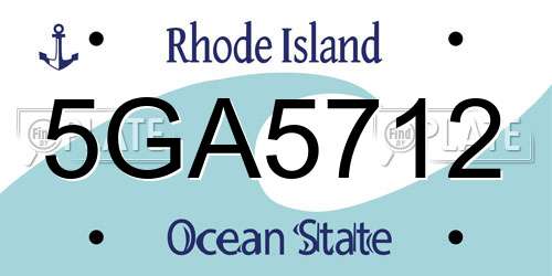 5GA5712 Rhode Island License Plate