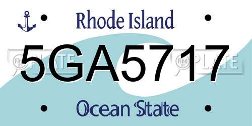 5GA5717 Rhode Island License Plate