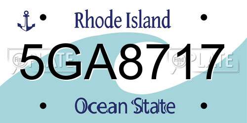 5GA8717 Rhode Island License Plate