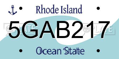5GAB217 Rhode Island License Plate