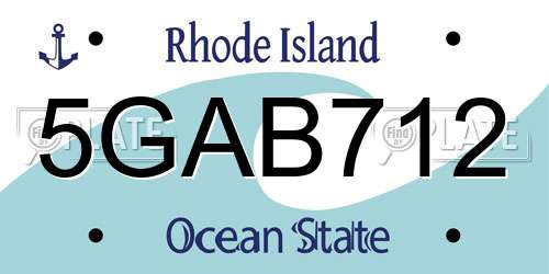 5GAB712 Rhode Island License Plate
