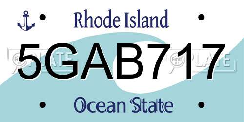 5GAB717 Rhode Island License Plate