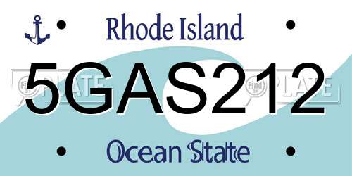 5GAS212 Rhode Island License Plate
