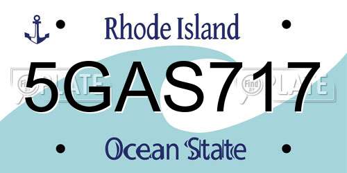 5GAS717 Rhode Island License Plate