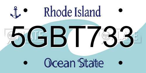 5GBT733 Rhode Island License Plate