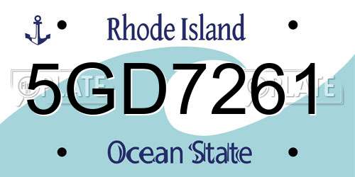 5GD7261 Rhode Island License Plate