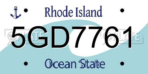 5GD7761 Rhode Island License Plate