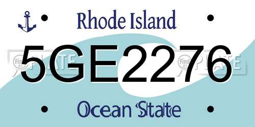 5GE2276 Rhode Island License Plate