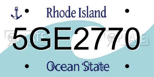 5GE2770 Rhode Island License Plate