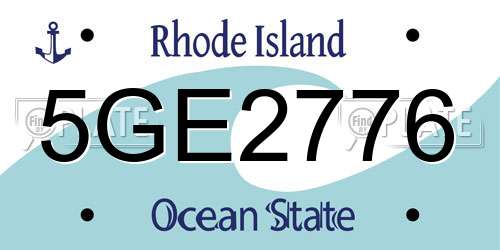 5GE2776 Rhode Island License Plate