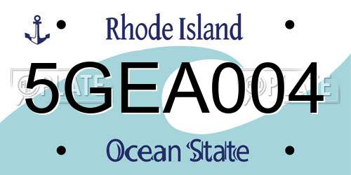 5GEA004 Rhode Island License Plate
