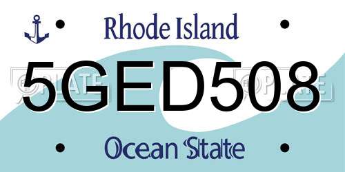 5GED508 Rhode Island License Plate