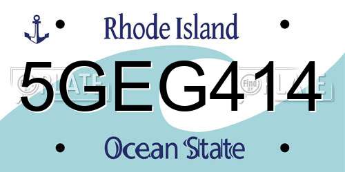 5GEG414 Rhode Island License Plate