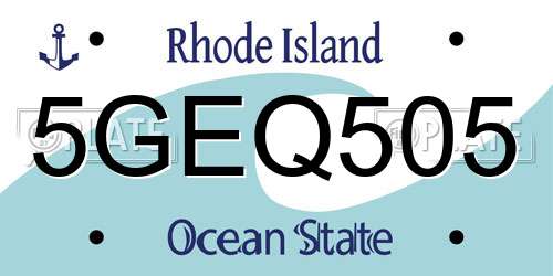 5GEQ505 Rhode Island License Plate