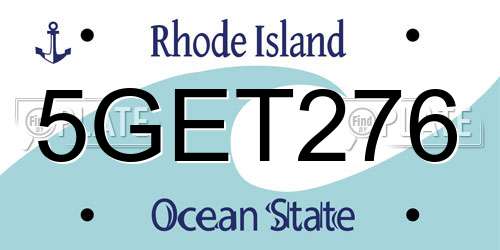 5GET276 Rhode Island License Plate