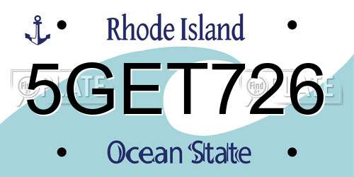 5GET726 Rhode Island License Plate