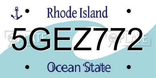 5GEZ772 Rhode Island License Plate