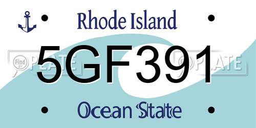 5GF391 Rhode Island License Plate