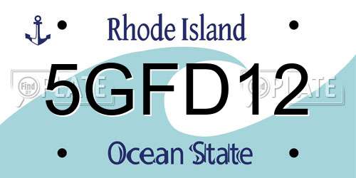 5GFD12 Rhode Island License Plate