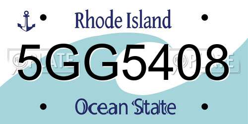 5GG5408 Rhode Island License Plate